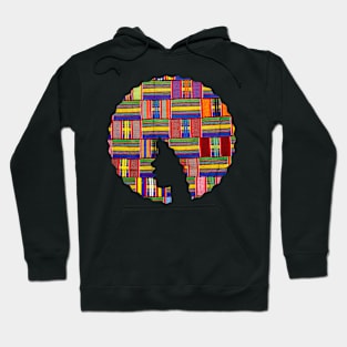 Afro Hair Woman with African Pattern, Black History Hoodie